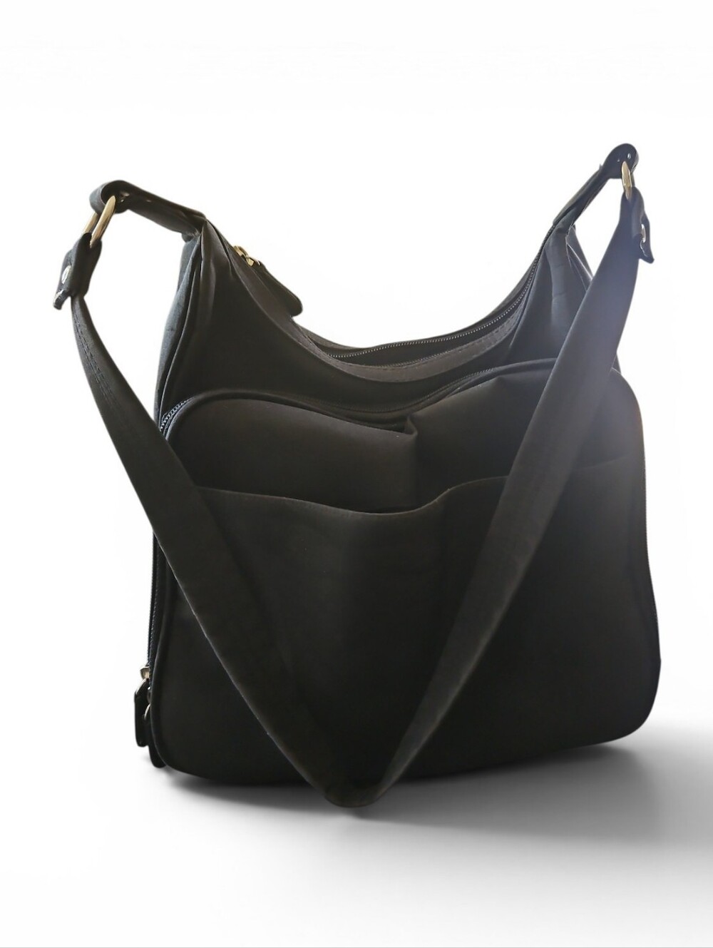 NY Collection Black Shoulder Bag with Silver Hardware - Picture 6 of 12
